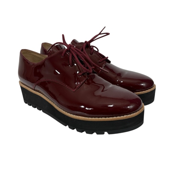 Eileen Fisher Shoes - EILEEN FISHER Eddy Derby Shiny Patent Red loafers shoes 6.5